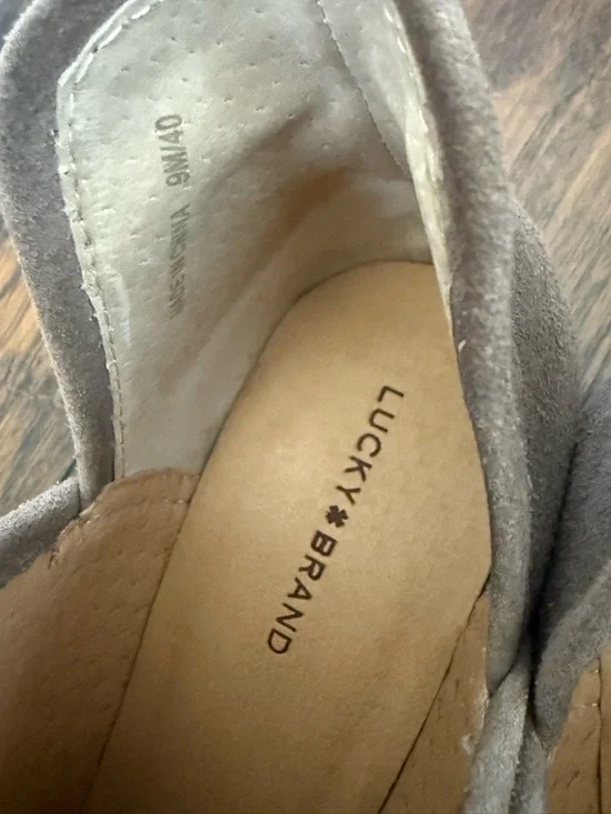 Lucky Brand Taupe Suede Cutout Ankle Booties - Picture 7 of 7